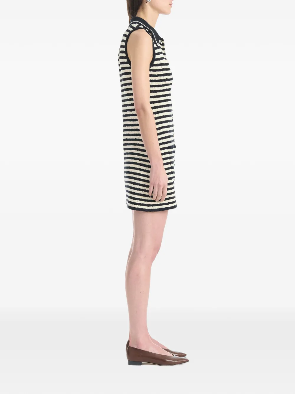 Altuzarra Mamie gestreepte gebreide mini-jurk Beige