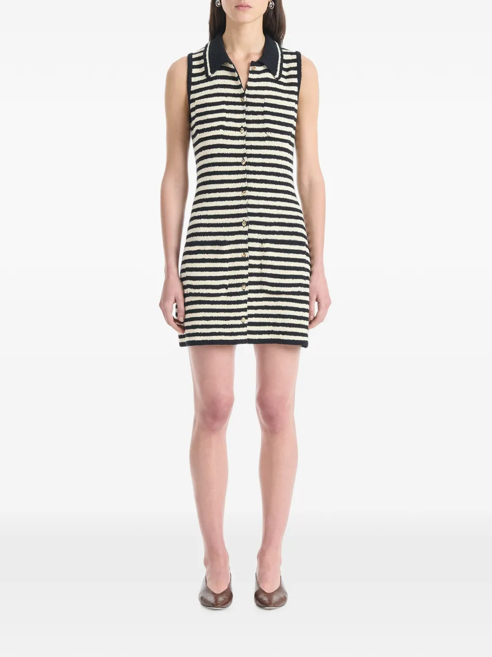Altuzarra Mamie gestreepte gebreide mini-jurk Beige