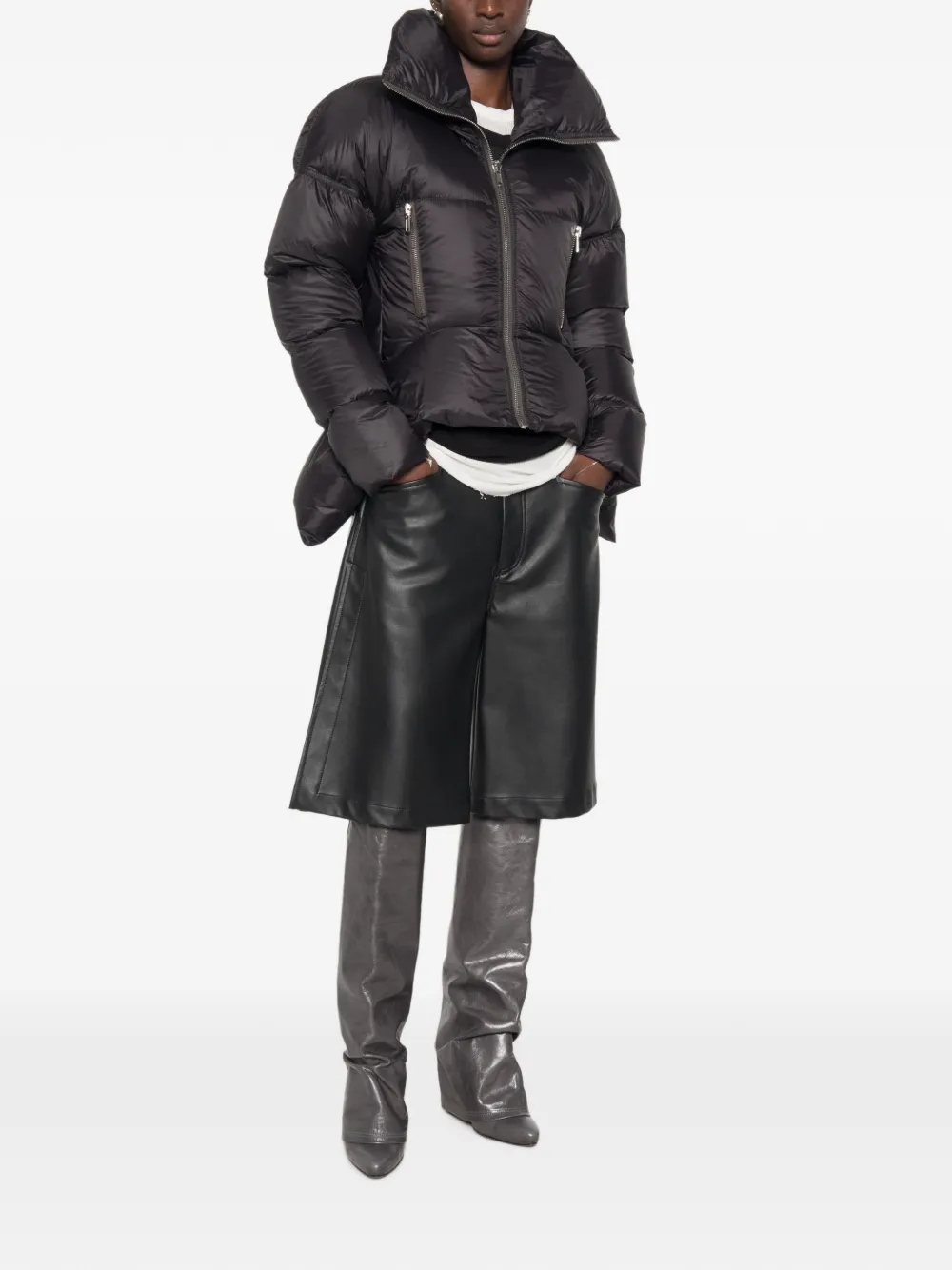 Rick Owens Gewatteerd jack Zwart