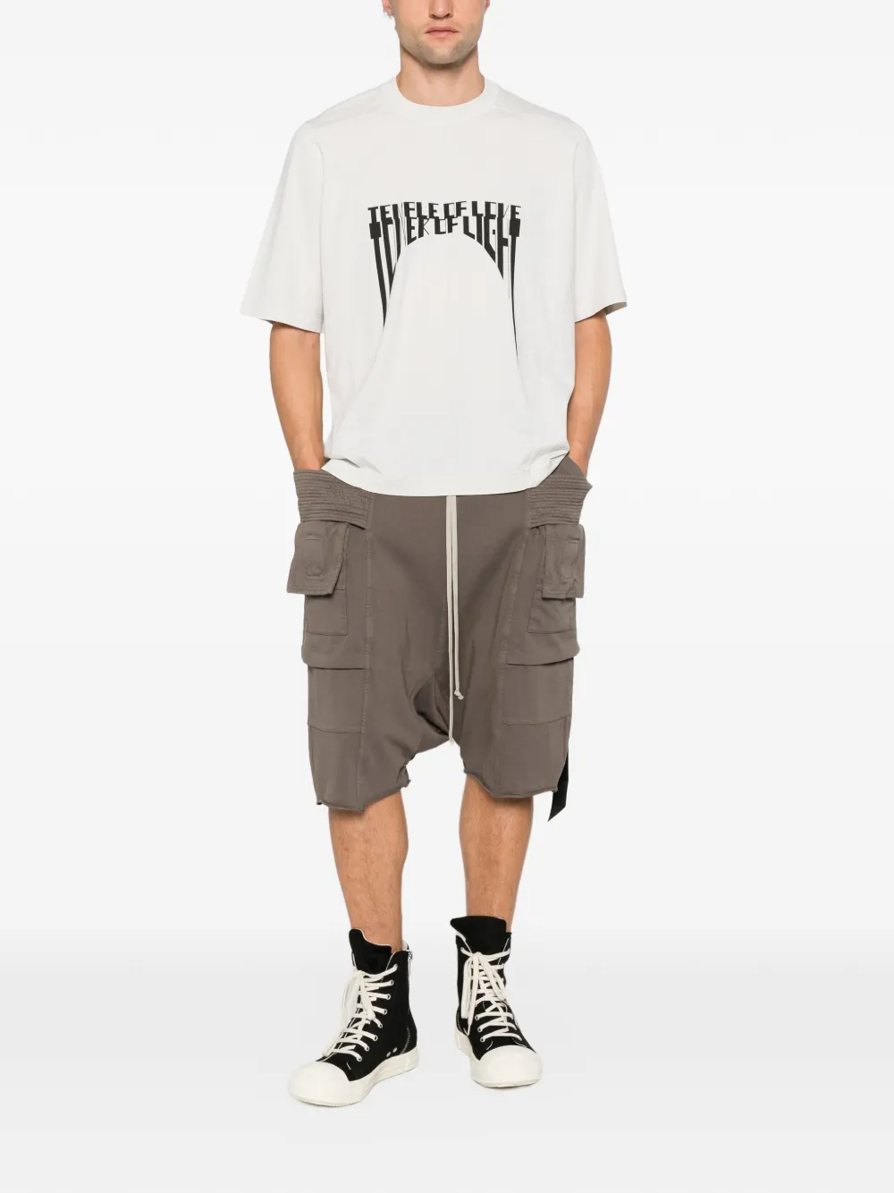 Rick Owens DRKSHDW Gewatteerde cargo shorts Grijs