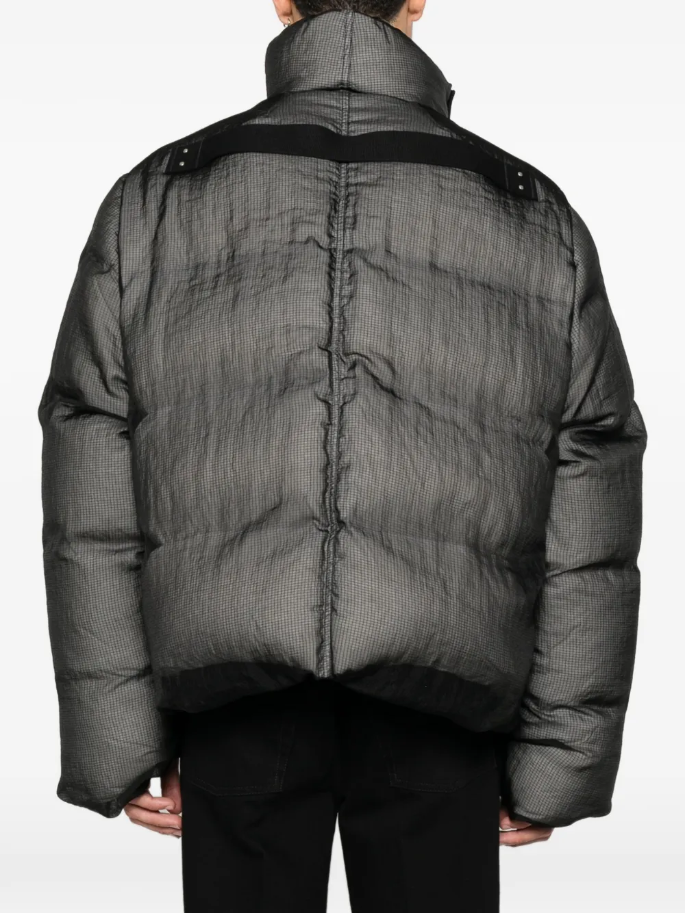 Rick Owens Turtle gewatteerd jack met trechterhals Zwart