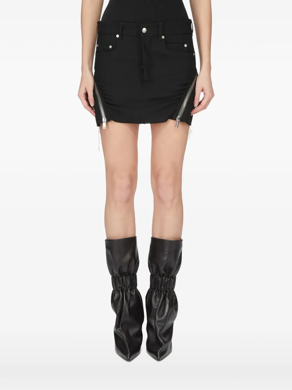 Rick Owens Bolan Banana Mini frayed-hem skirt - Schwarz