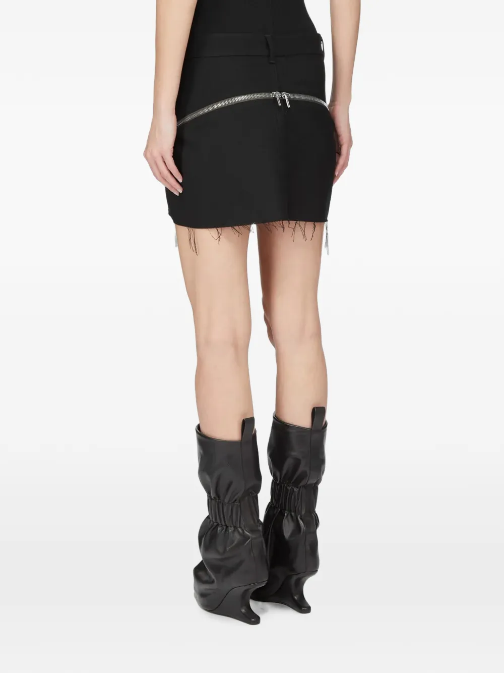 Rick Owens Bolan Banana mini-rok met franje bij de zoom Zwart