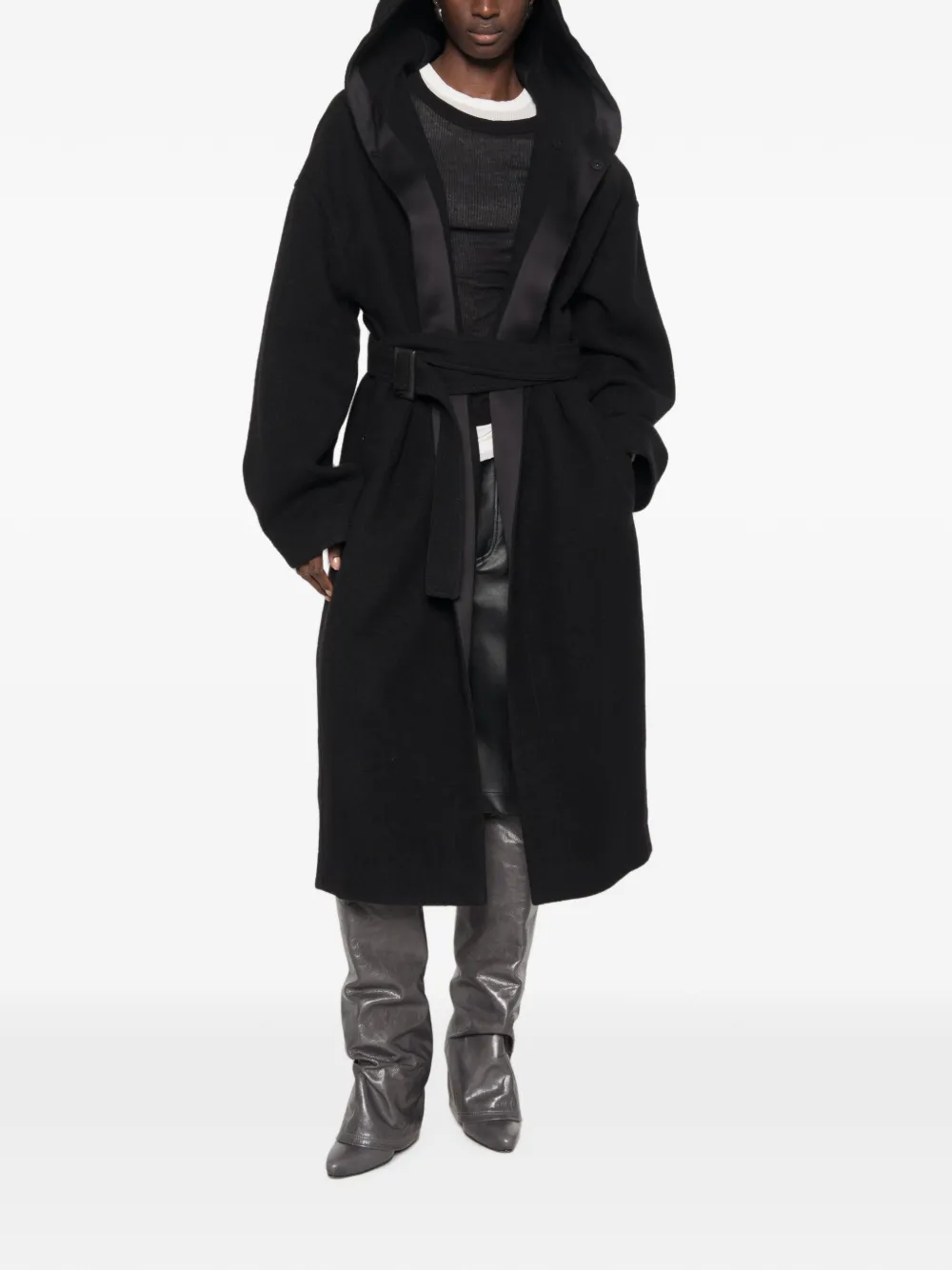 Rick Owens Jas met capuchon Zwart