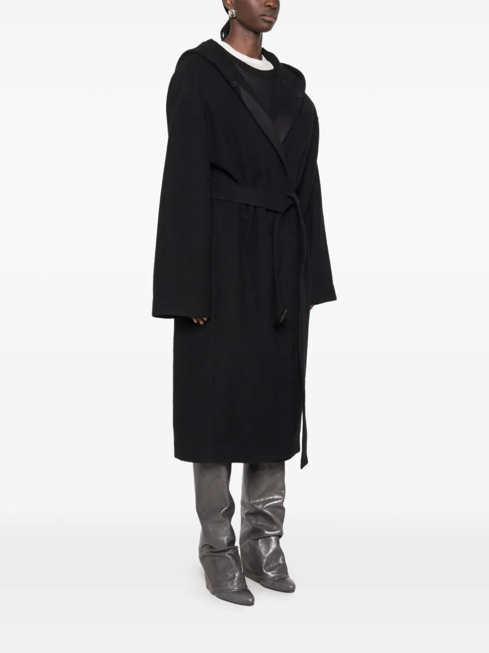 Rick Owens Jas met capuchon Zwart