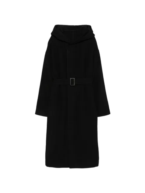 Rick Owens belted hooded coat