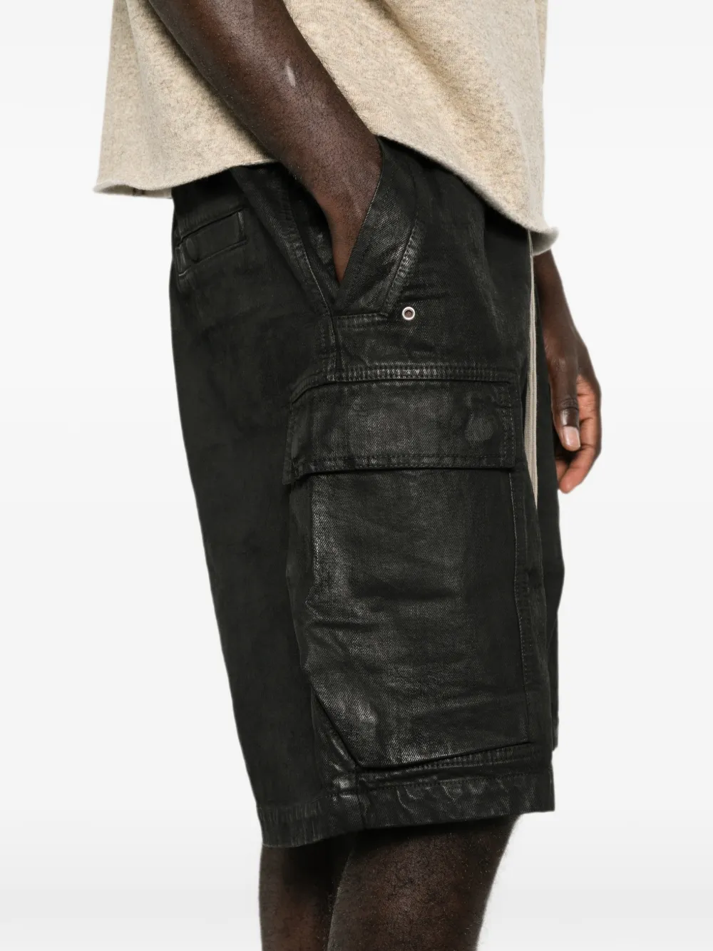 Rick Owens DRKSHDW Cargobela drawstring cargo shorts Zwart