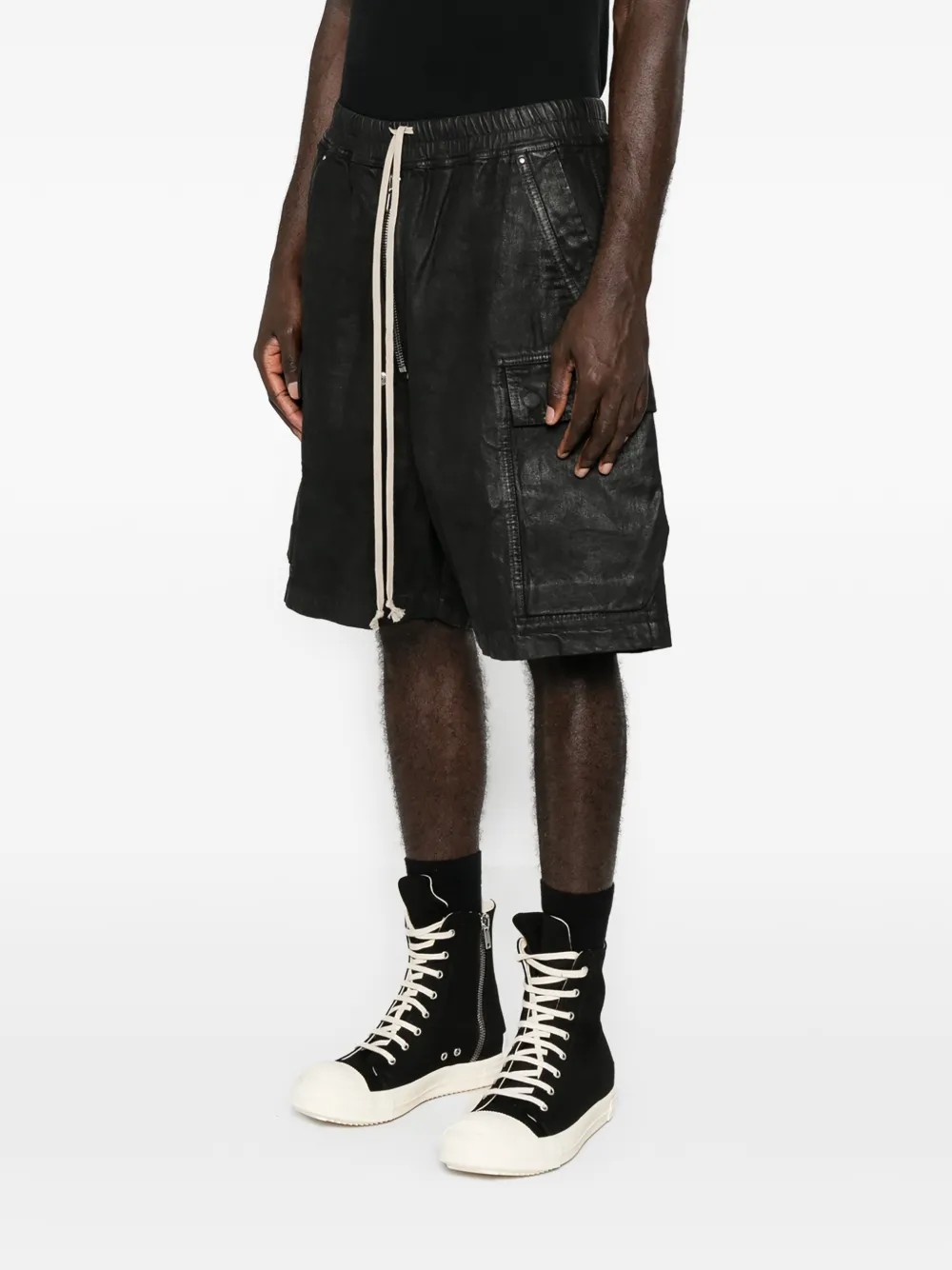 Rick Owens DRKSHDW Cargobela drawstring cargo shorts Zwart