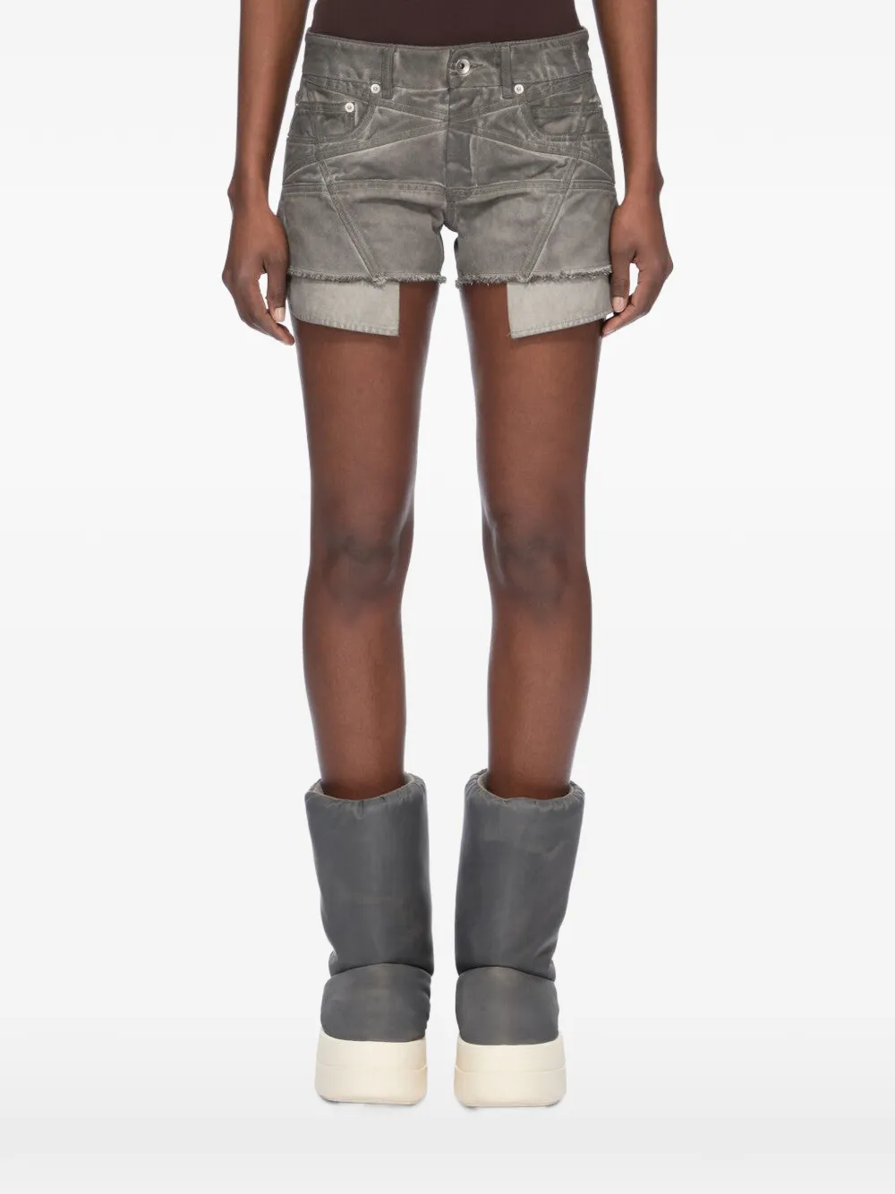 Rick Owens DRKSHDW Shorts Cut-off Lana - Grigio