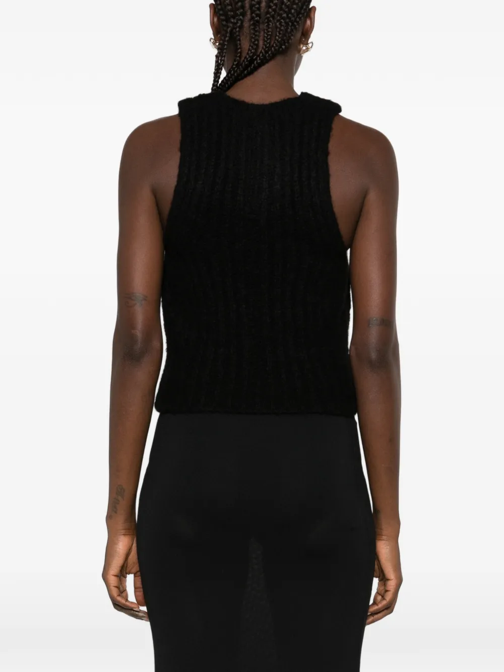 Rick Owens ribbed-knit tank top Zwart