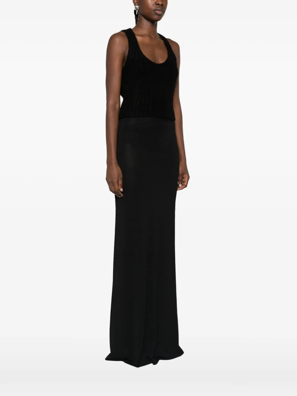 Rick Owens ribbed-knit tank top Zwart