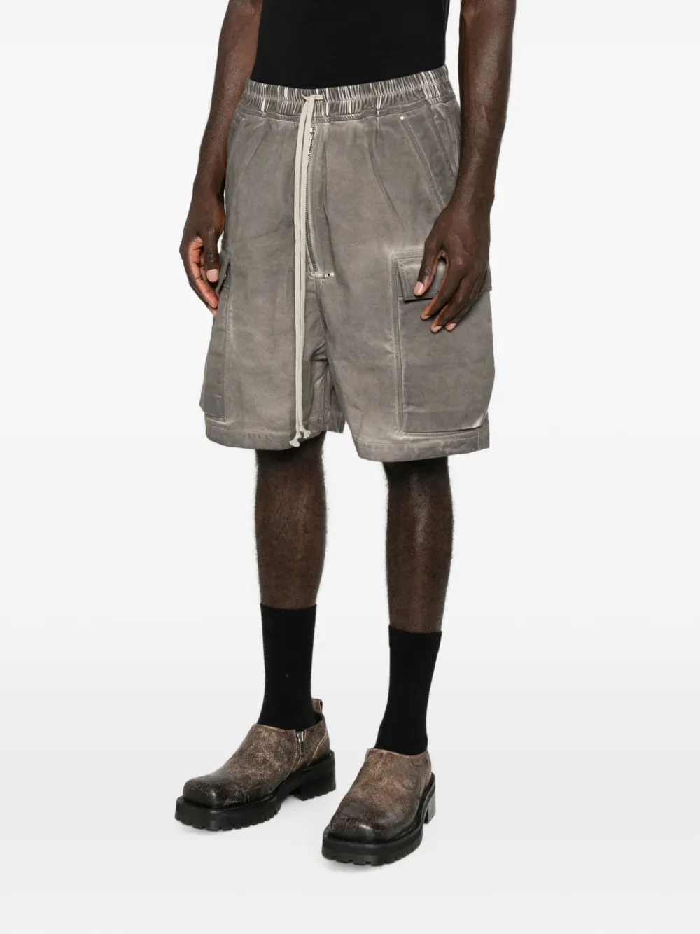 Rick Owens DRKSHDW Cargobela drawstring cargo shorts Grijs