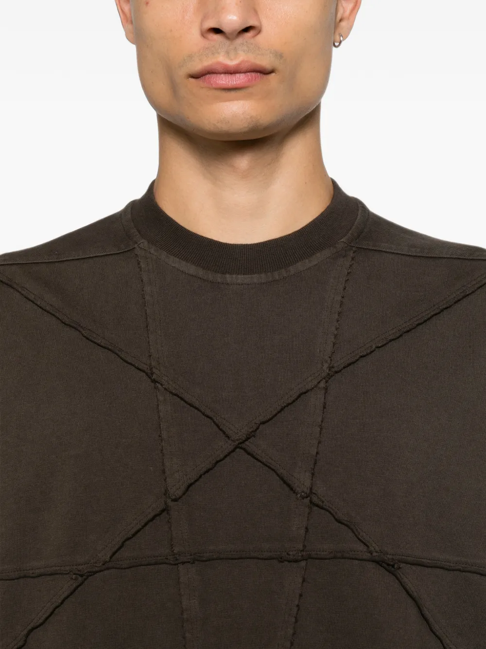 Rick Owens DRKSHDW pentagram-stitch T-shirt Bruin