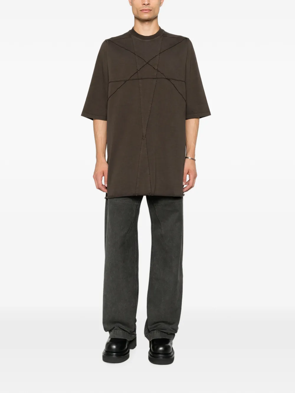 Rick Owens DRKSHDW pentagram-stitch T-shirt Bruin