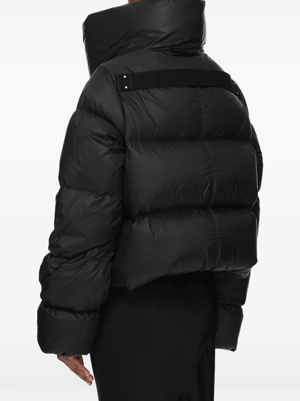 Rick Owens Tower nylon donsjack met trechterhals Zwart