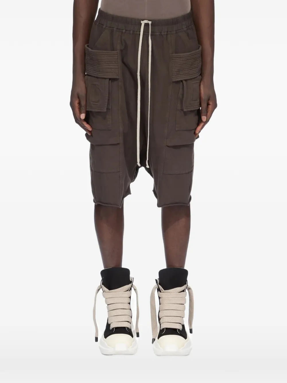 Rick Owens DRKSHDW Creatch Cargo Pods multi-pocket cargo shorts - Marrone