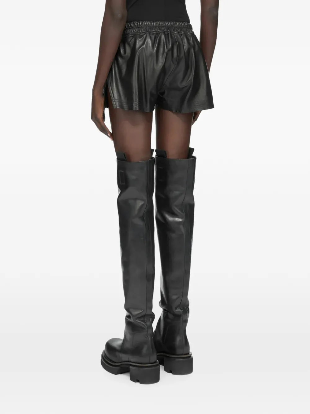 Rick Owens Leren shorts Zwart