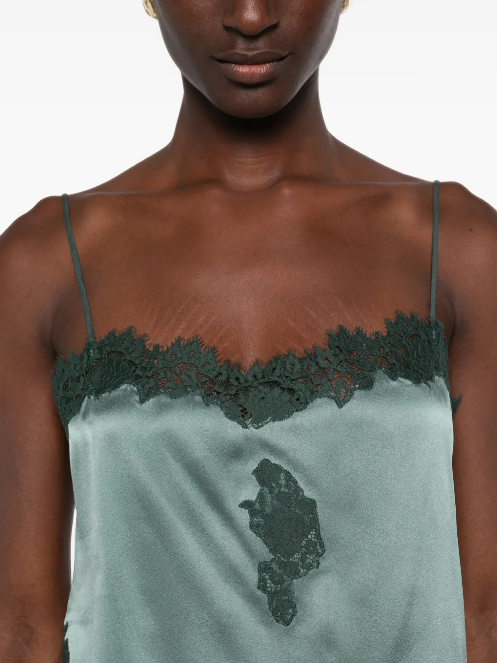 DÔEN Avelaine Lace-trimmed Top in Green, view 5