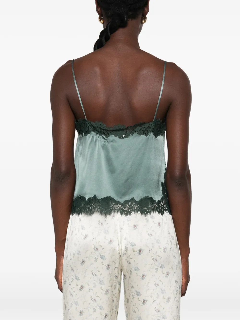DÔEN Avelaine Lace-trimmed Top in Green, view 4