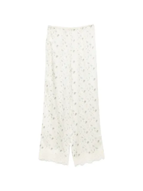 DÔEN Felise floral-print lace-trim trousers