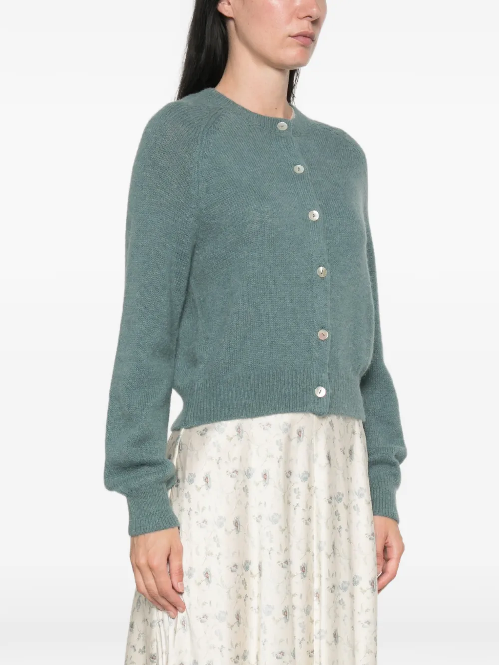 DÔEN Petra Raglan-sleeve Cardigan in Blue, view 3