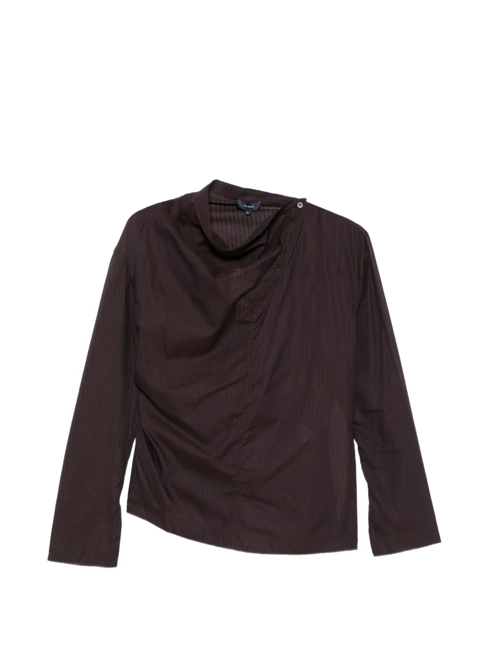 Soeur Lana pinstriped high-neck blouse - Marrone