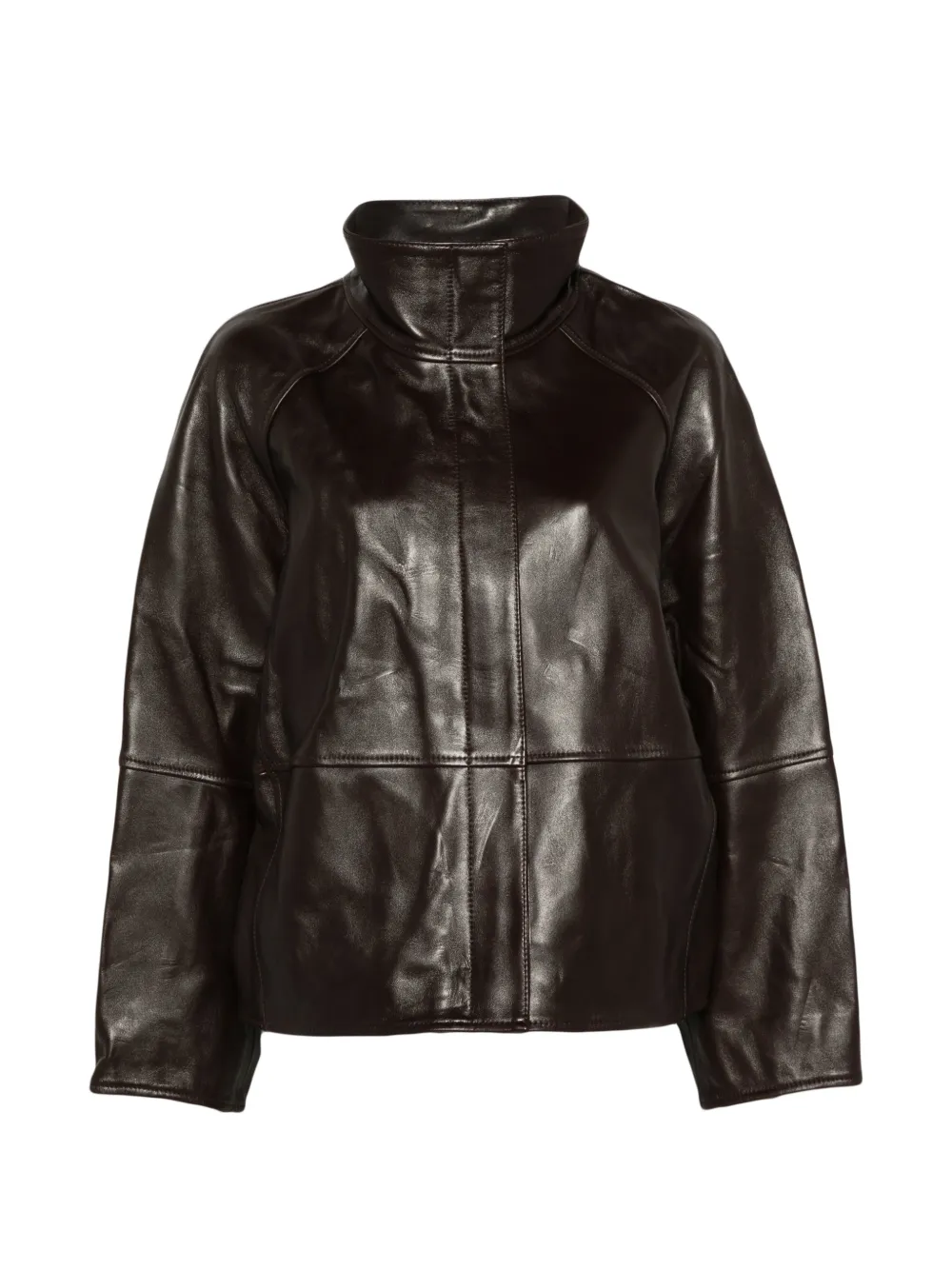 Soeur Gamma raglan jacket in glazed leather - Rot