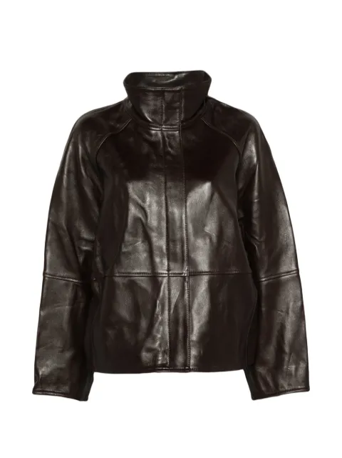 Soeur Gamma raglan jacket in glazed leather  