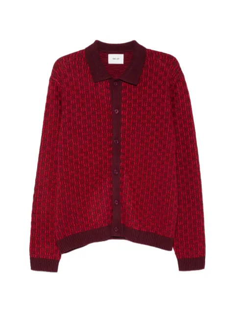 NN07 Thor geometric-patterned polo cardigan