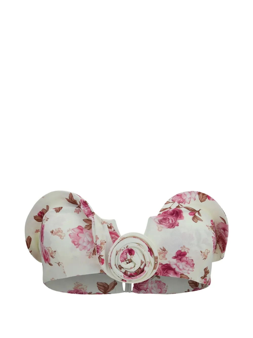 Magda Butrym 3D-Flower Bikinioberteil mit Blumenprint - Nude