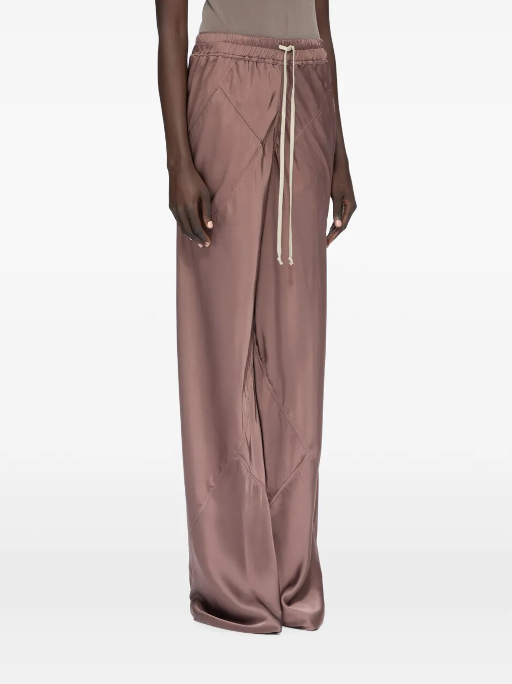 Rick Owens Tower gewassen charmeuse broek met trekkoord Paars