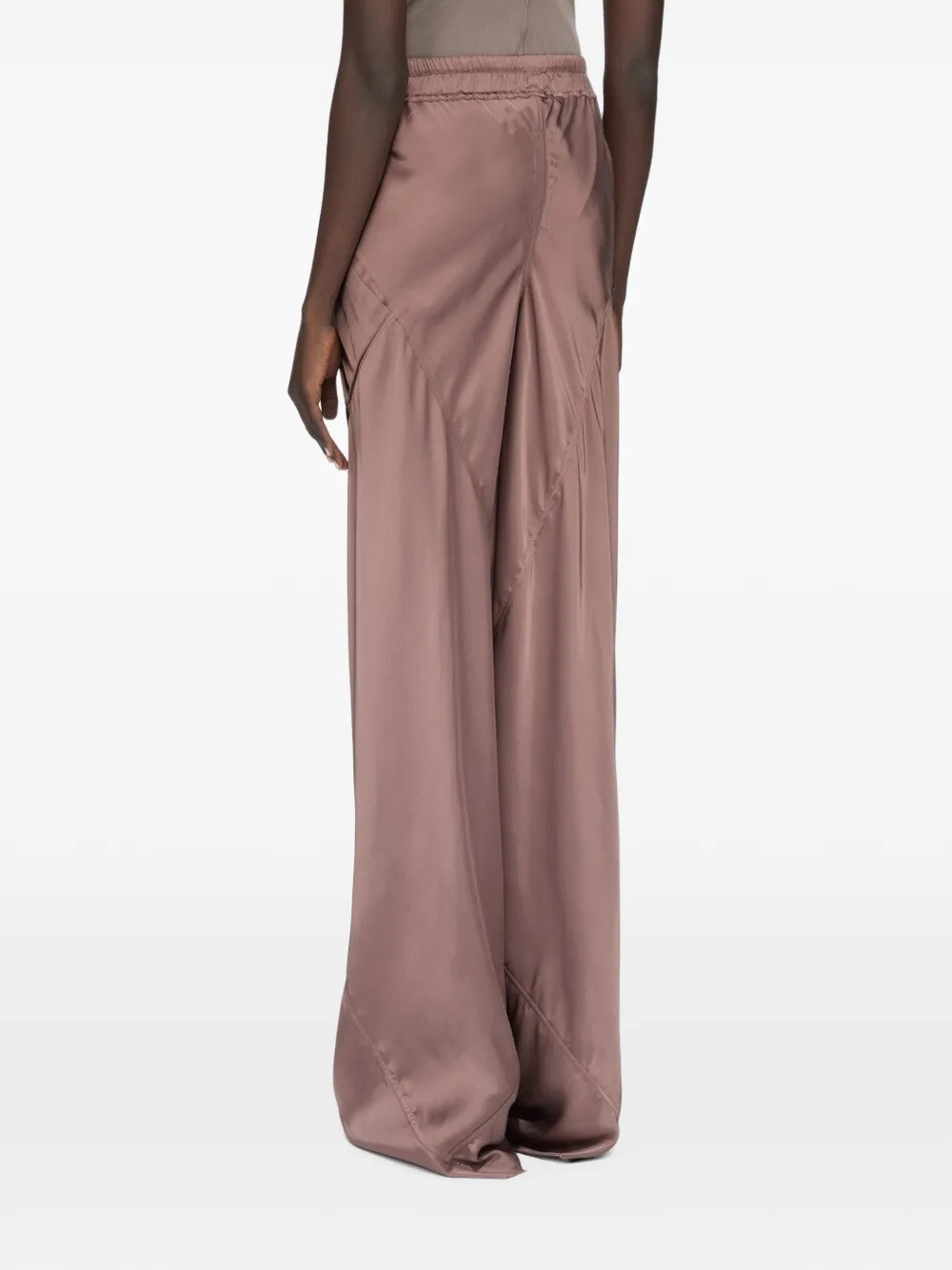 Rick Owens Tower gewassen charmeuse broek met trekkoord Paars