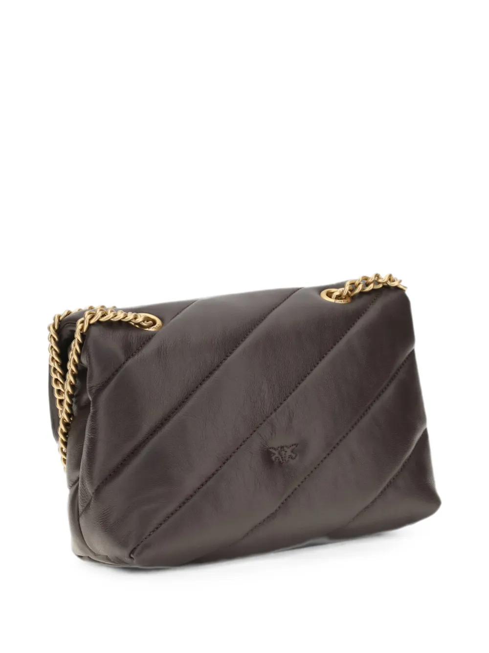 PINKO Kleine Love Bag gewatteerde leren crossbodytas Bruin