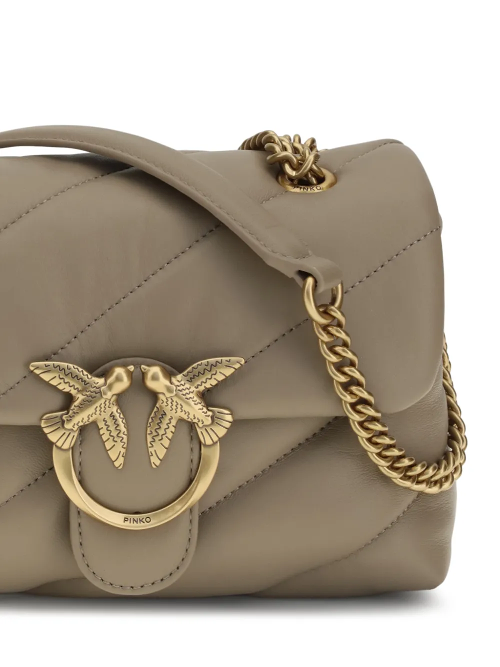 PINKO Love Puff gewatteerde schoudertas Beige