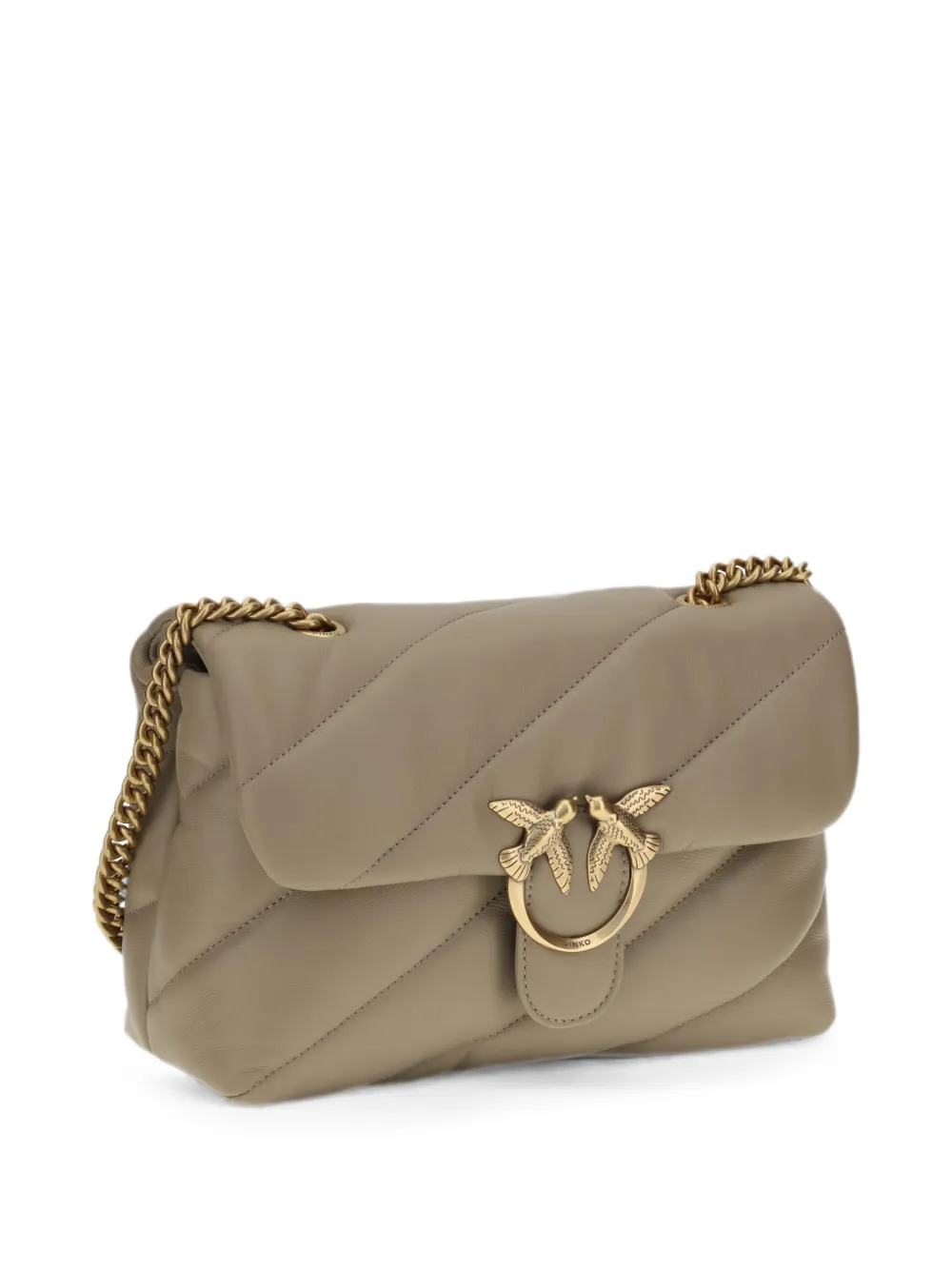 PINKO Medium Love Bag gewatteerde leren schoudertas Grijs