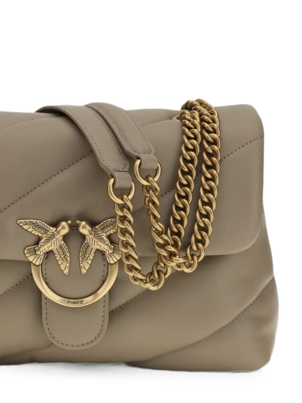 PINKO Medium Love Bag gewatteerde leren schoudertas Grijs