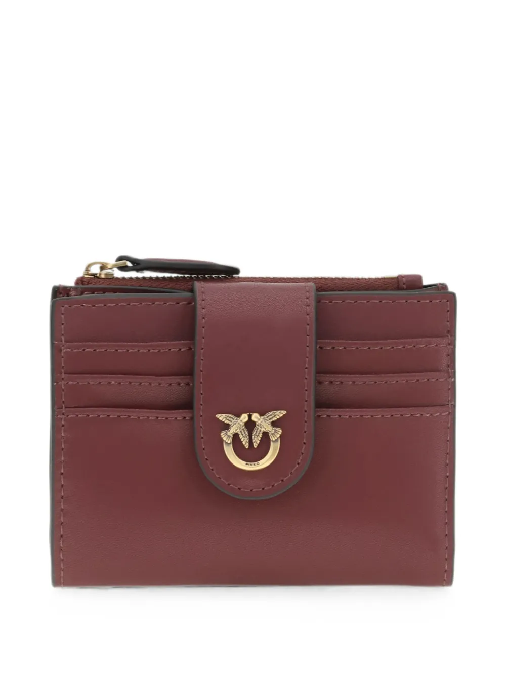 PINKO Love Birds leather wallet - Rosso
