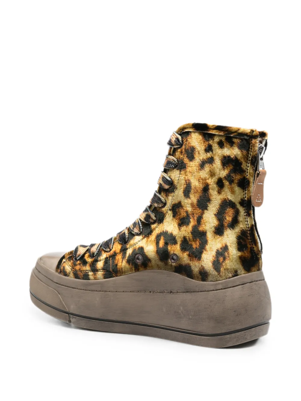R13 leopard-print platform sneakers Geel