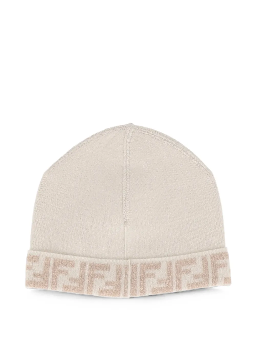 Fendi Kids Junior FF omkeerbare muts Beige