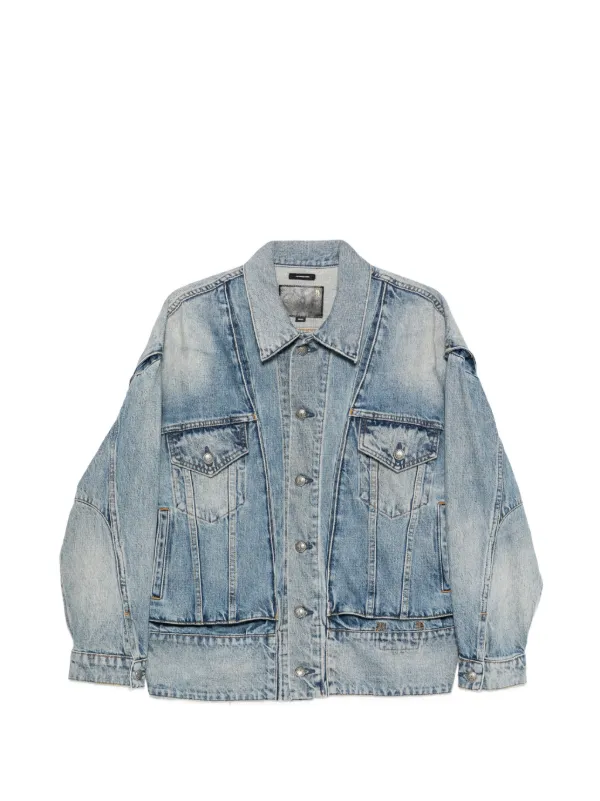 R13 Layered-effect Denim Jacket in Blue