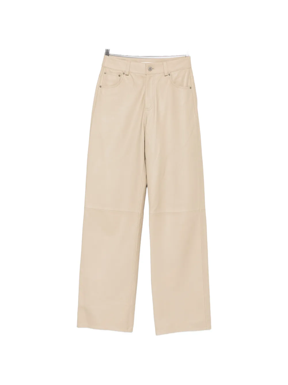 By Malene Birger wide-leg leather trousers - Nude