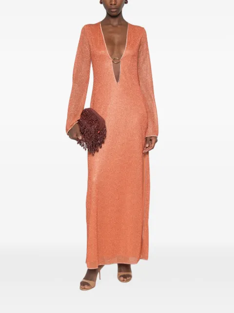 Oséree lurex-detail cut-out dress