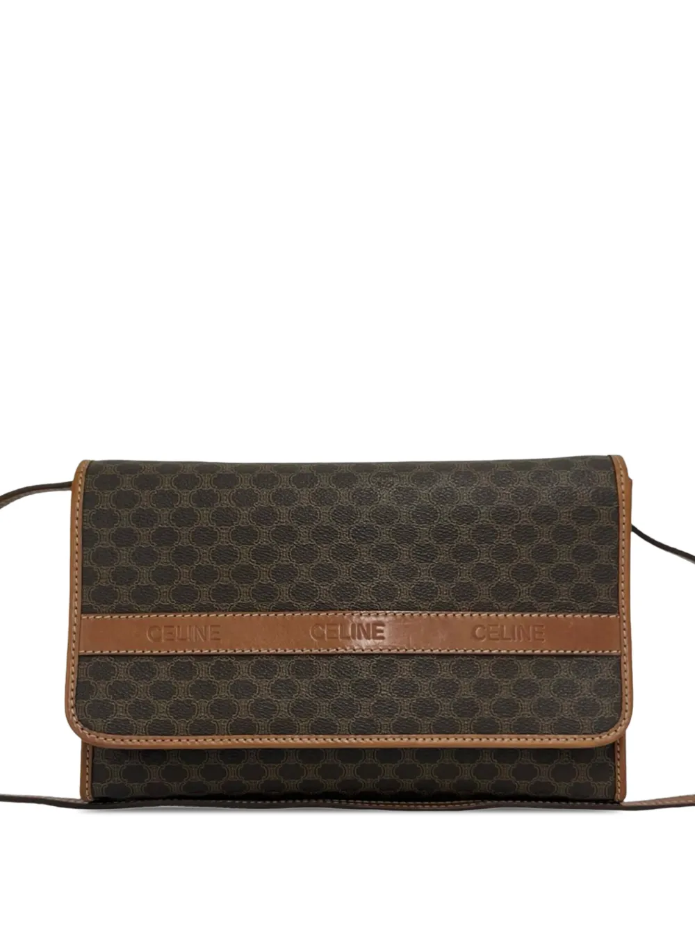 Celine Pre-Owned Borsa a tracolla Macadam Blason in tela cerata 2007 - Marrone