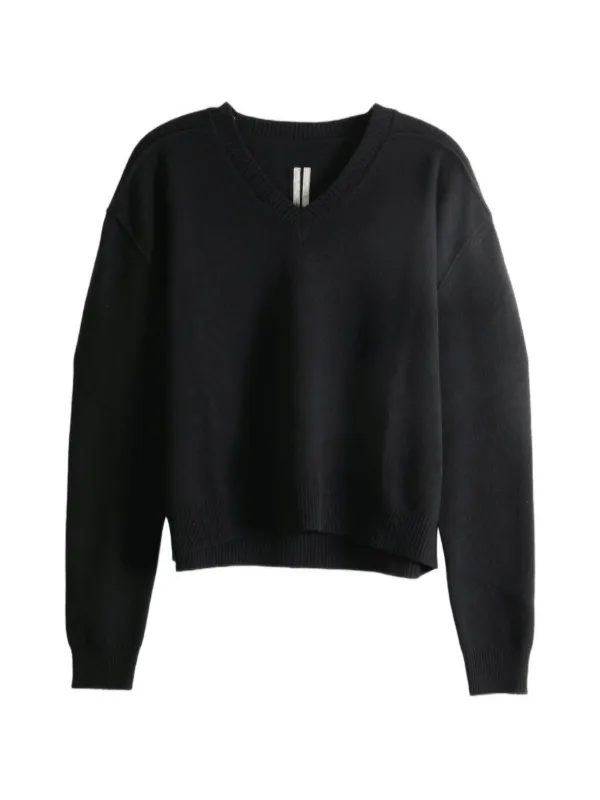 Rick Owens V-neck Sweater in Black
