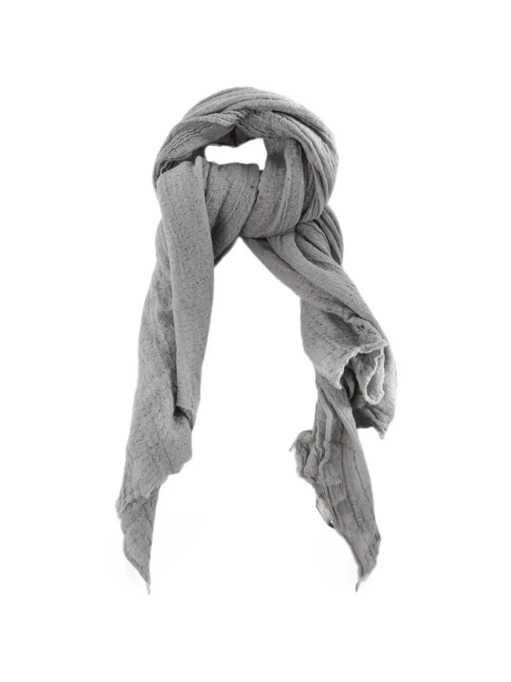 Rick Owens Frayed Oversized Scarf In Gray