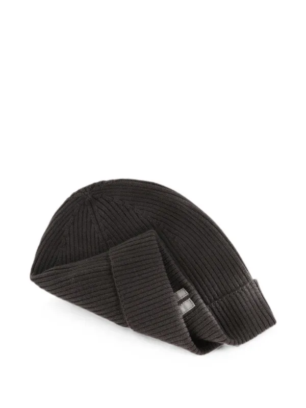 Rick Owens ribbed-knit Cashmere Beanie Hat | Grey | FARFETCH CA