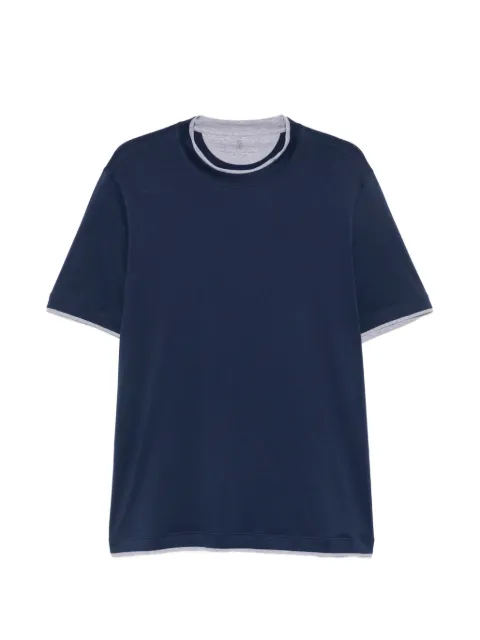 Brunello Cucinelli contrast-trim cotton T-shirt