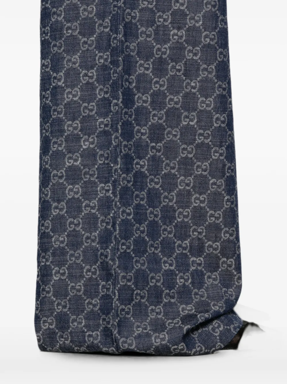 Gucci GG katoenen denim broek met jacquard Blauw