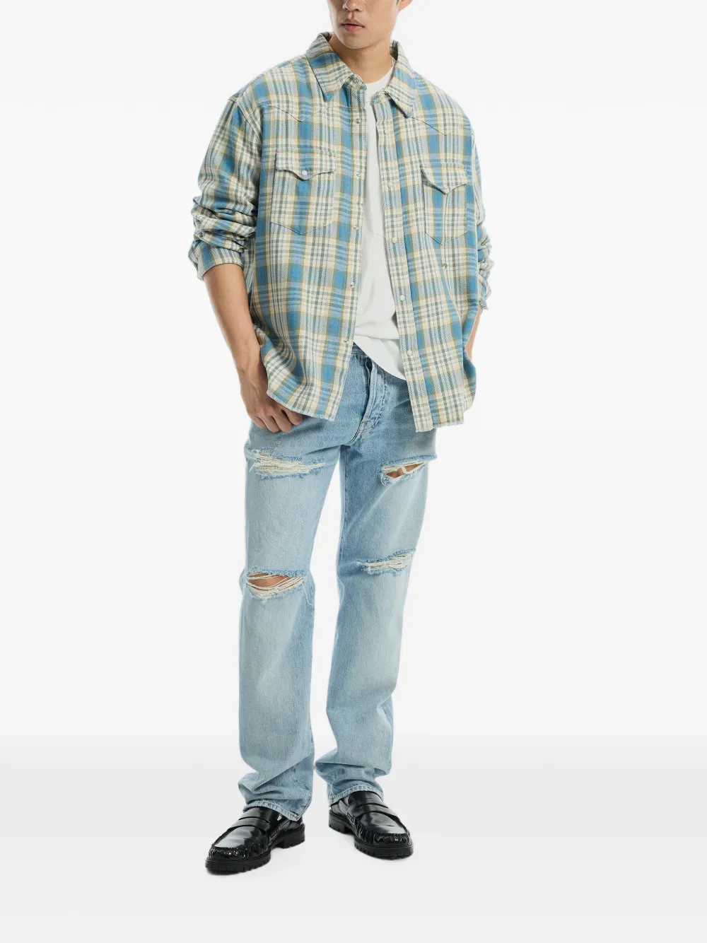 Acne Studios Gerafelde jeans 1996M Blauw
