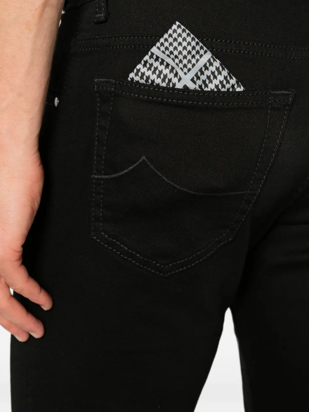 Jacob Cohën Skinny jeans met logopatch Zwart